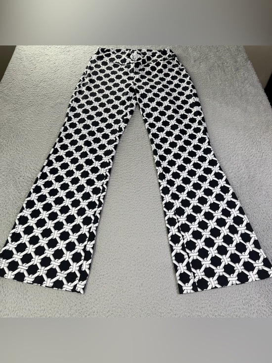 Lulu-B Pants - Lulu B Pants Womens Small Black White Rope Print Active Pull On Straight Preppy